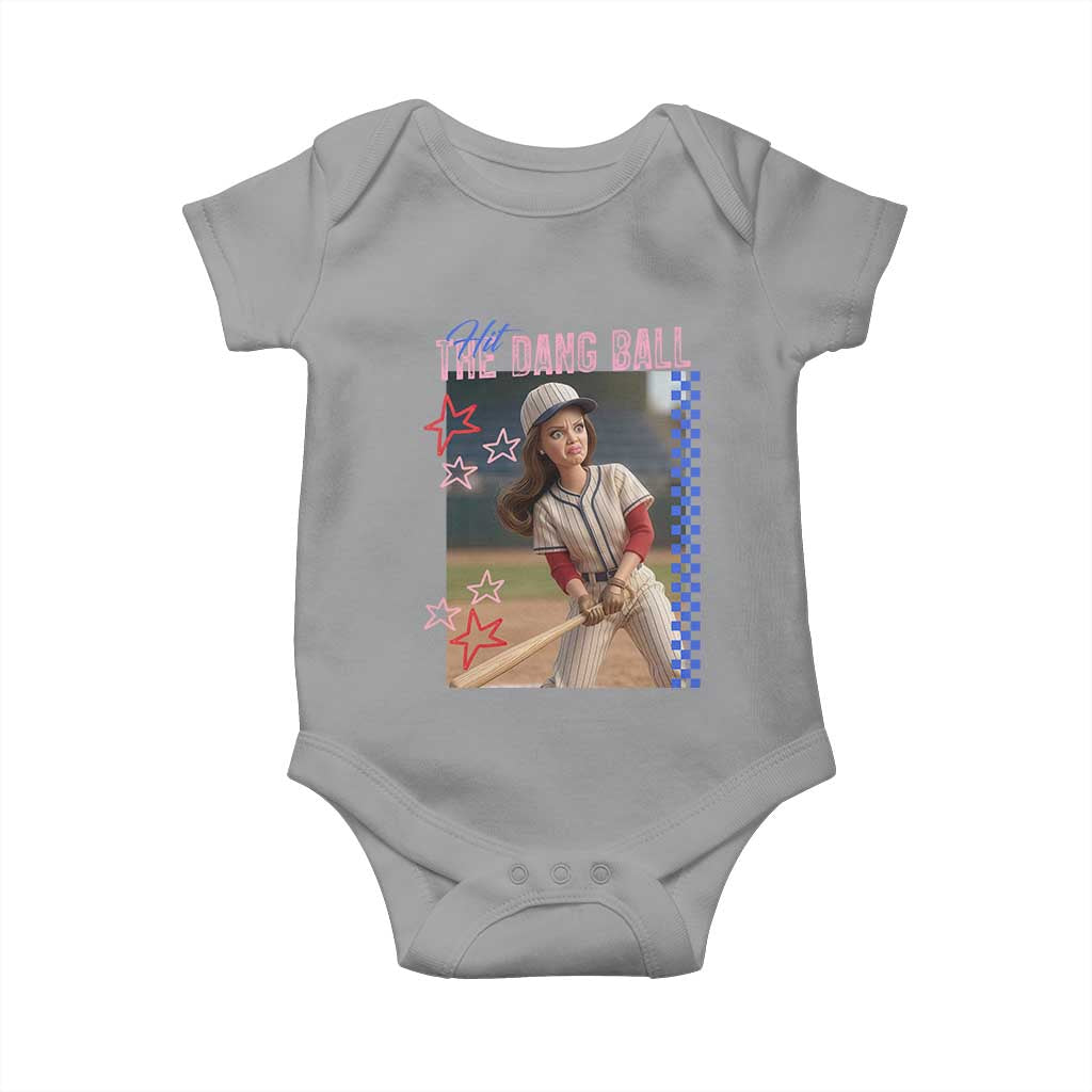 Hit The Dang Ball Funny Doll Baseball Graphic Baby Onesie Sassy Sports Fan Gift
