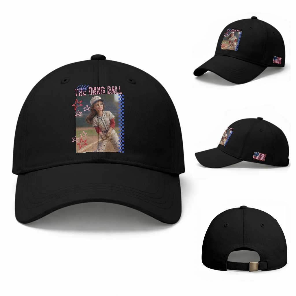 Hit The Dang Ball Funny Doll Baseball Graphic Baseball Cap Sassy Sports Fan Gift
