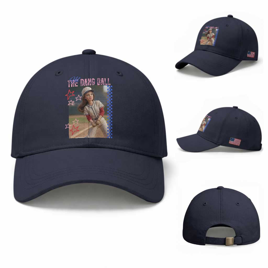Hit The Dang Ball Funny Doll Baseball Graphic Baseball Cap Sassy Sports Fan Gift