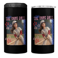 Hit The Dang Ball Funny Doll Baseball Graphic 4 in 1 Can Cooler Tumbler Sassy Sports Fan Gift
