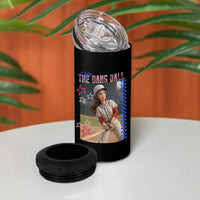 Hit The Dang Ball Funny Doll Baseball Graphic 4 in 1 Can Cooler Tumbler Sassy Sports Fan Gift