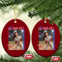 Hit The Dang Ball Funny Doll Baseball Graphic Ceramic Ornament Sassy Sports Fan Gift