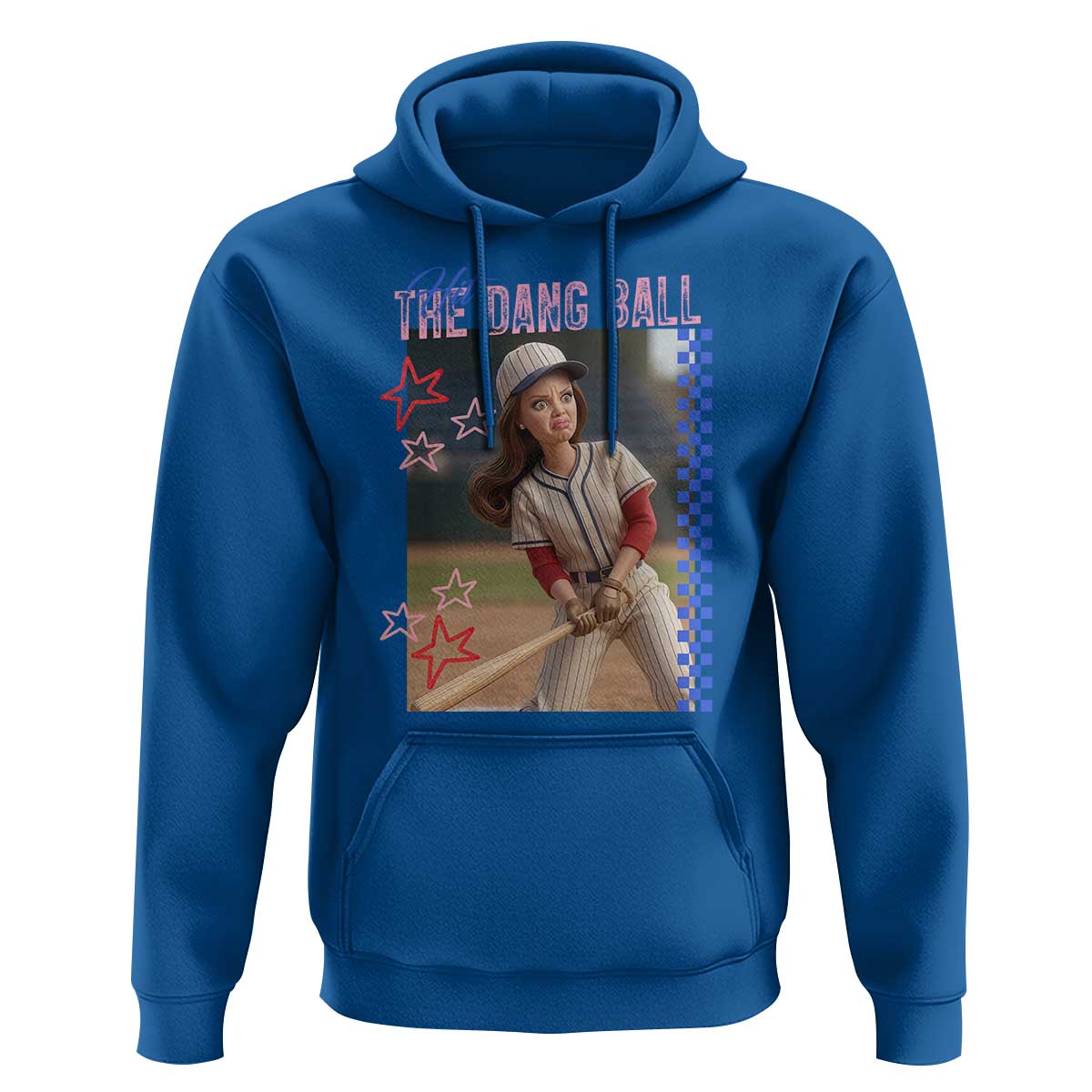 Hit The Dang Ball Funny Doll Baseball Graphic Hoodie Sassy Sports Fan Gift
