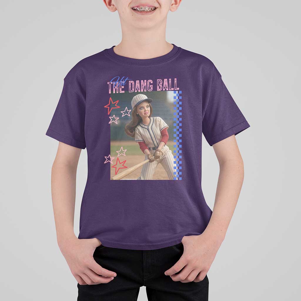Hit The Dang Ball Funny Doll Baseball Graphic T Shirt For Kid Sassy Sports Fan Gift