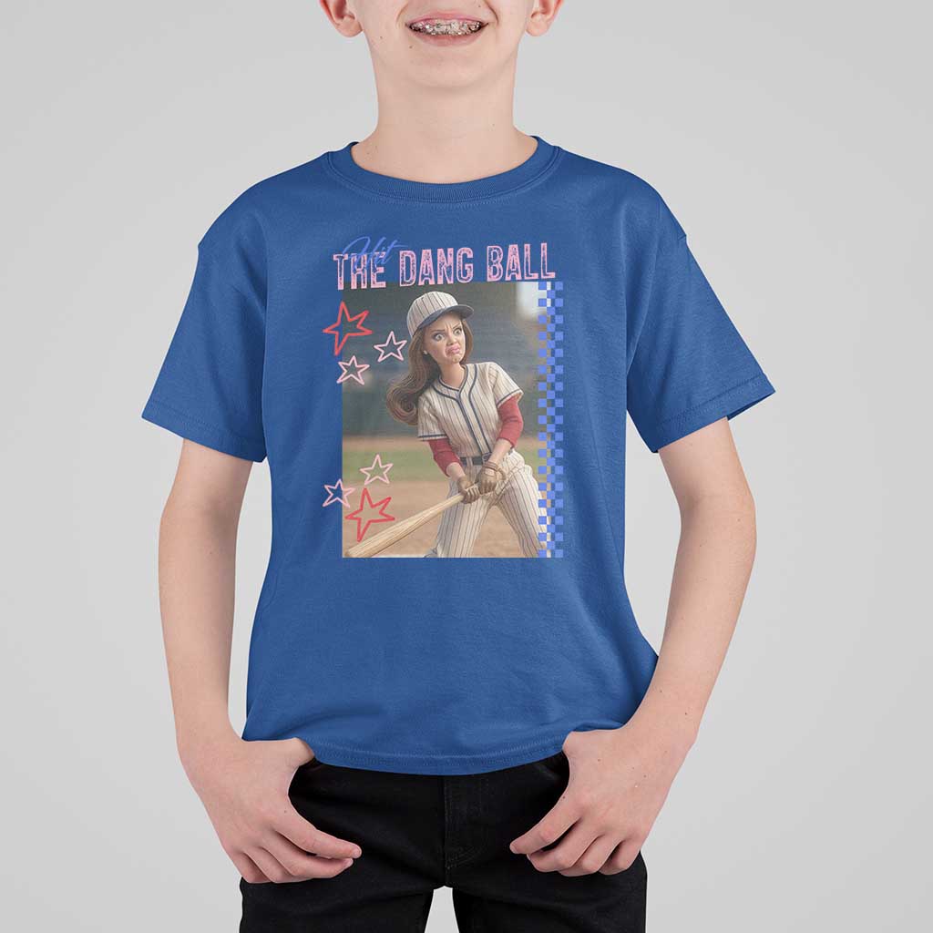 Hit The Dang Ball Funny Doll Baseball Graphic T Shirt For Kid Sassy Sports Fan Gift