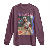 Hit The Dang Ball Funny Doll Baseball Graphic Long Sleeve Shirt Sassy Sports Fan Gift