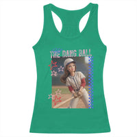 Hit The Dang Ball Funny Doll Baseball Graphic Racerback Tank Top Sassy Sports Fan Gift