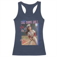 Hit The Dang Ball Funny Doll Baseball Graphic Racerback Tank Top Sassy Sports Fan Gift