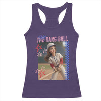 Hit The Dang Ball Funny Doll Baseball Graphic Racerback Tank Top Sassy Sports Fan Gift