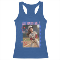 Hit The Dang Ball Funny Doll Baseball Graphic Racerback Tank Top Sassy Sports Fan Gift