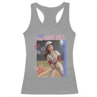 Hit The Dang Ball Funny Doll Baseball Graphic Racerback Tank Top Sassy Sports Fan Gift