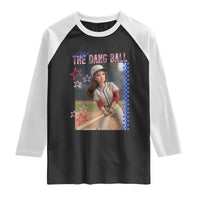 Hit The Dang Ball Funny Doll Baseball Graphic Raglan Shirt Sassy Sports Fan Gift