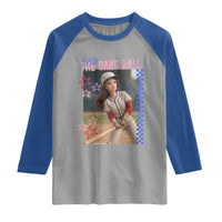 Hit The Dang Ball Funny Doll Baseball Graphic Raglan Shirt Sassy Sports Fan Gift