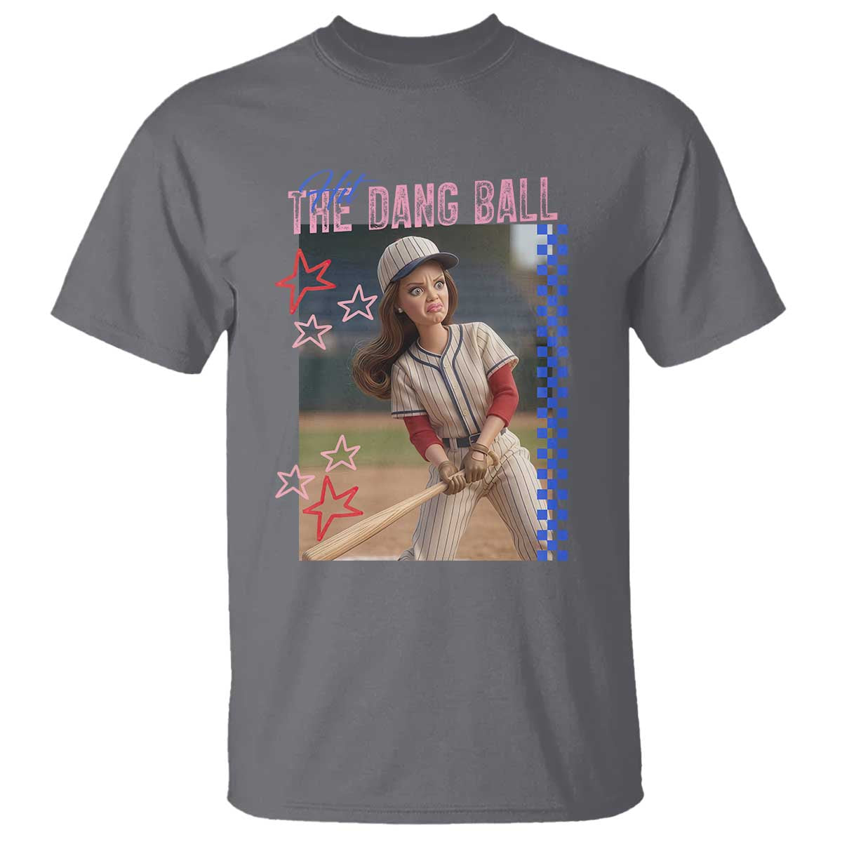 Hit The Dang Ball Funny Doll Baseball Graphic T Shirt Sassy Sports Fan Gift