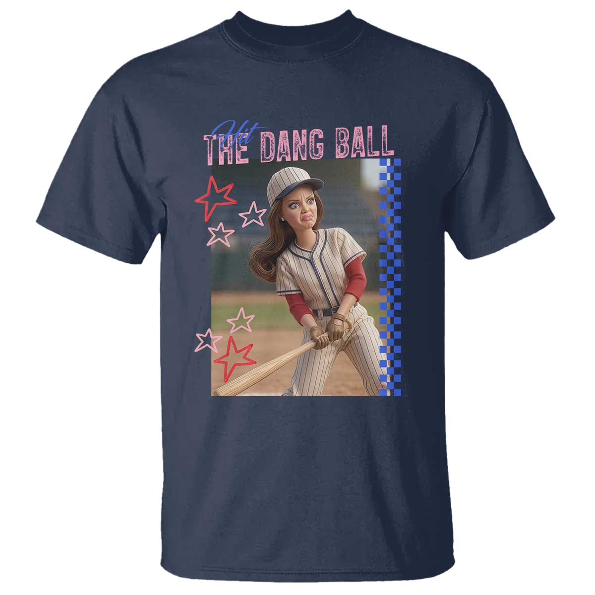 Hit The Dang Ball Funny Doll Baseball Graphic T Shirt Sassy Sports Fan Gift