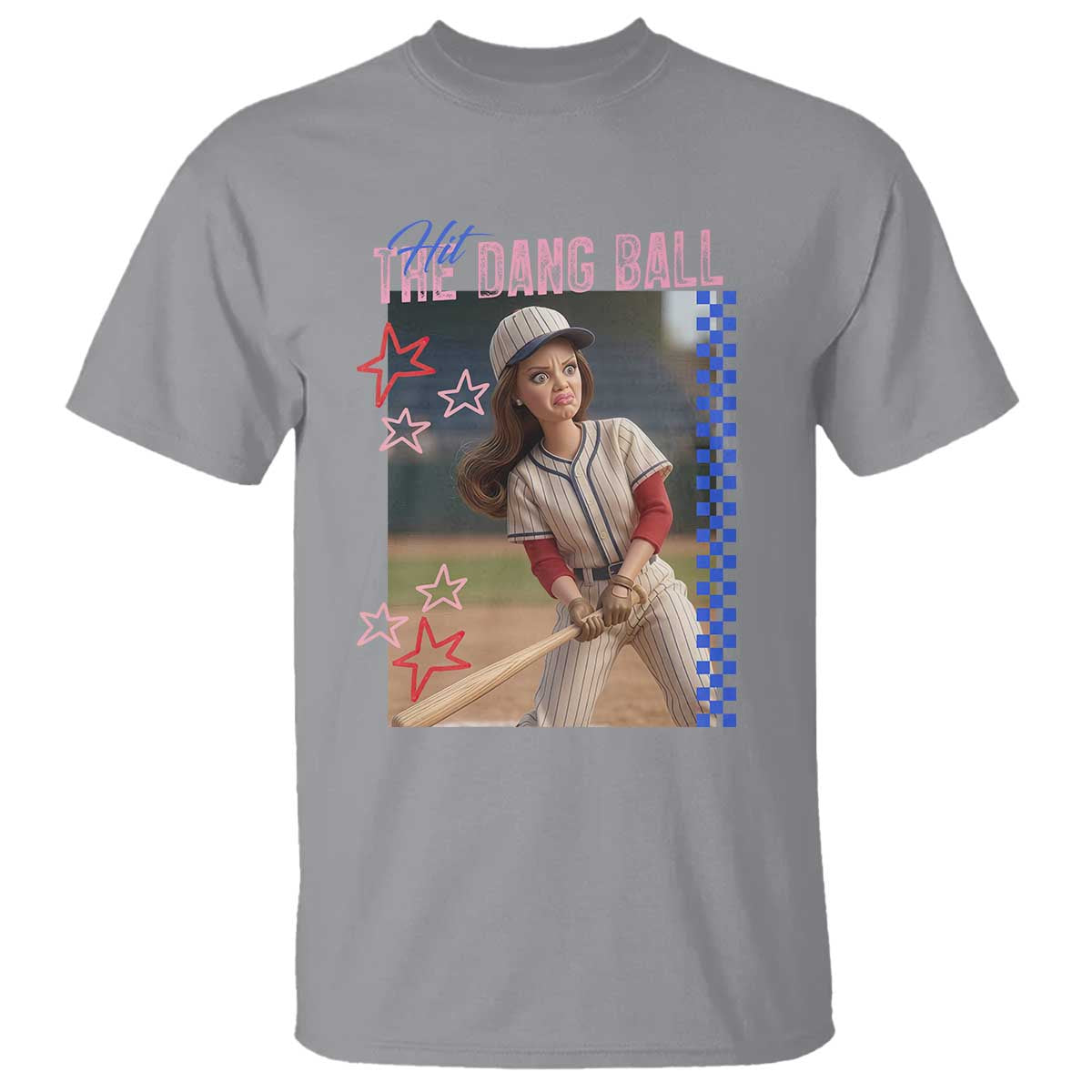 Hit The Dang Ball Funny Doll Baseball Graphic T Shirt Sassy Sports Fan Gift