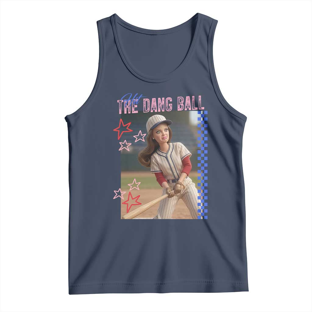 Hit The Dang Ball Funny Doll Baseball Graphic Tank Top Sassy Sports Fan Gift