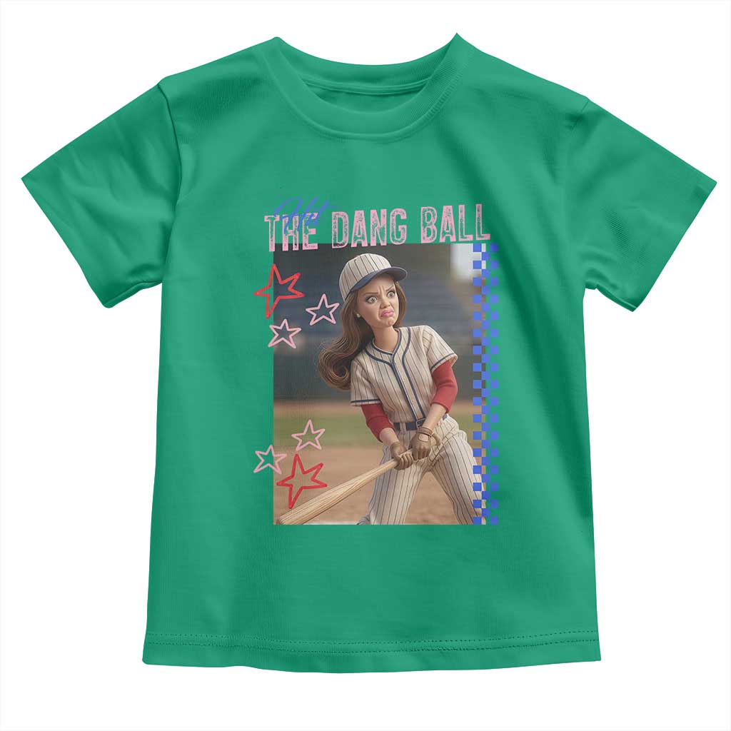 Hit The Dang Ball Funny Doll Baseball Graphic Toddler T Shirt Sassy Sports Fan Gift