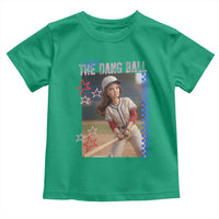 Hit The Dang Ball Funny Doll Baseball Graphic Toddler T Shirt Sassy Sports Fan Gift