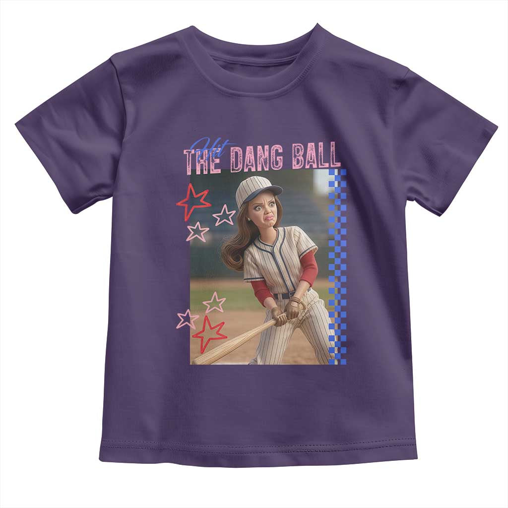 Hit The Dang Ball Funny Doll Baseball Graphic Toddler T Shirt Sassy Sports Fan Gift