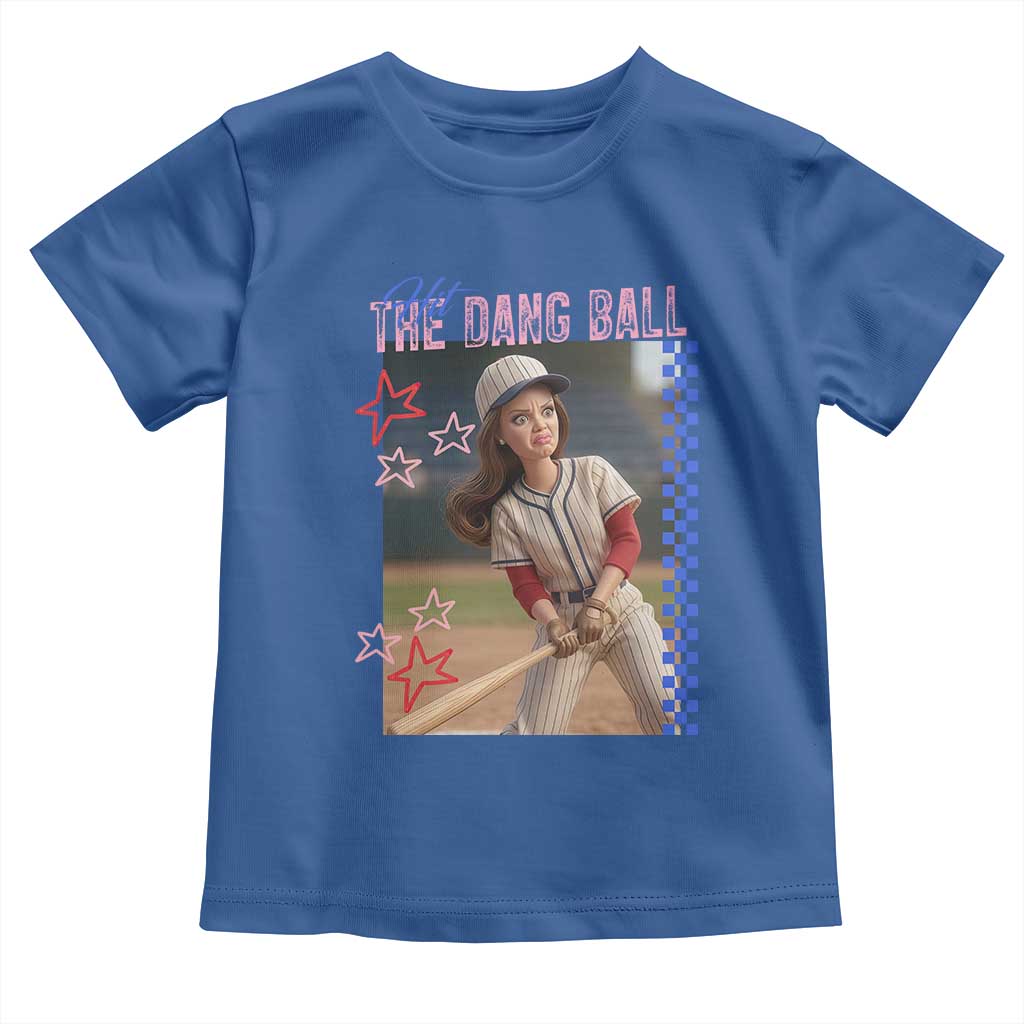 Hit The Dang Ball Funny Doll Baseball Graphic Toddler T Shirt Sassy Sports Fan Gift