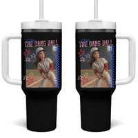 Hit The Dang Ball Funny Doll Baseball Graphic Tumbler With Handle Sassy Sports Fan Gift