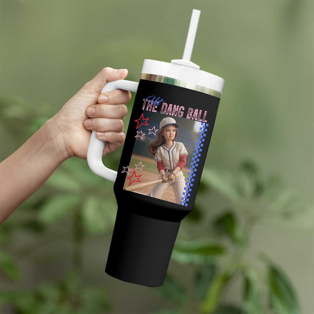 Hit The Dang Ball Funny Doll Baseball Graphic Tumbler With Handle Sassy Sports Fan Gift
