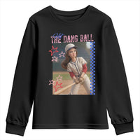 Hit The Dang Ball Funny Doll Baseball Graphic Youth Sweatshirt Sassy Sports Fan Gift
