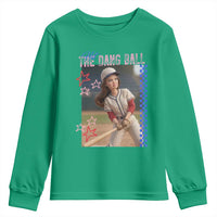 Hit The Dang Ball Funny Doll Baseball Graphic Youth Sweatshirt Sassy Sports Fan Gift