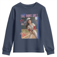 Hit The Dang Ball Funny Doll Baseball Graphic Youth Sweatshirt Sassy Sports Fan Gift