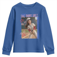 Hit The Dang Ball Funny Doll Baseball Graphic Youth Sweatshirt Sassy Sports Fan Gift