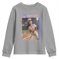Hit The Dang Ball Funny Doll Baseball Graphic Youth Sweatshirt Sassy Sports Fan Gift