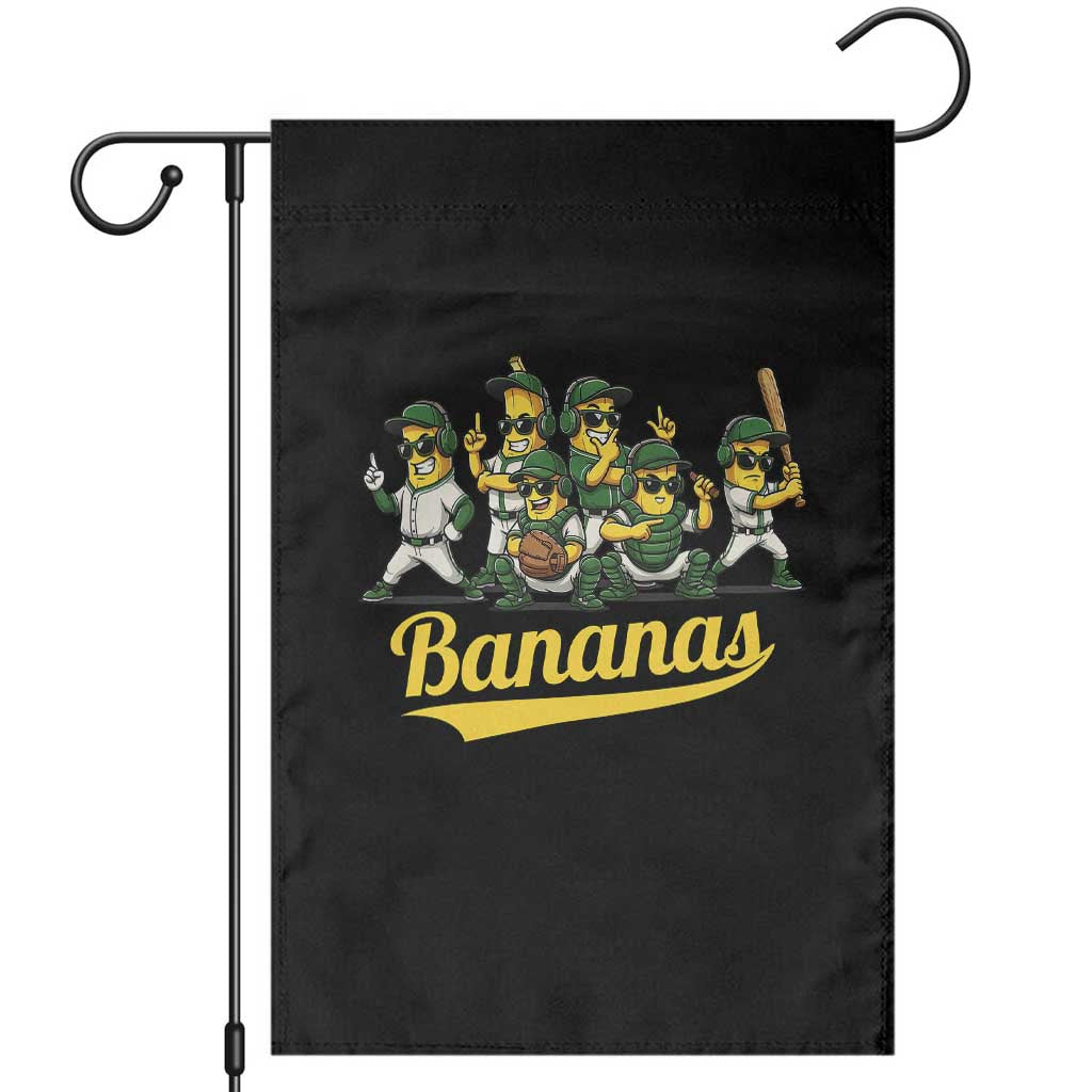 Cool Bananas Squad Playing Baseball Graphic Garden Flag for Sports Fans Entertainment
