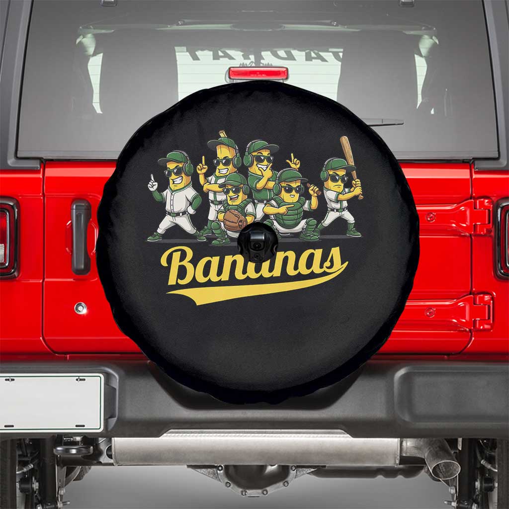 Cool Bananas Squad Playing Baseball Graphic Spare Tire Cover for Sports Fans Entertainment