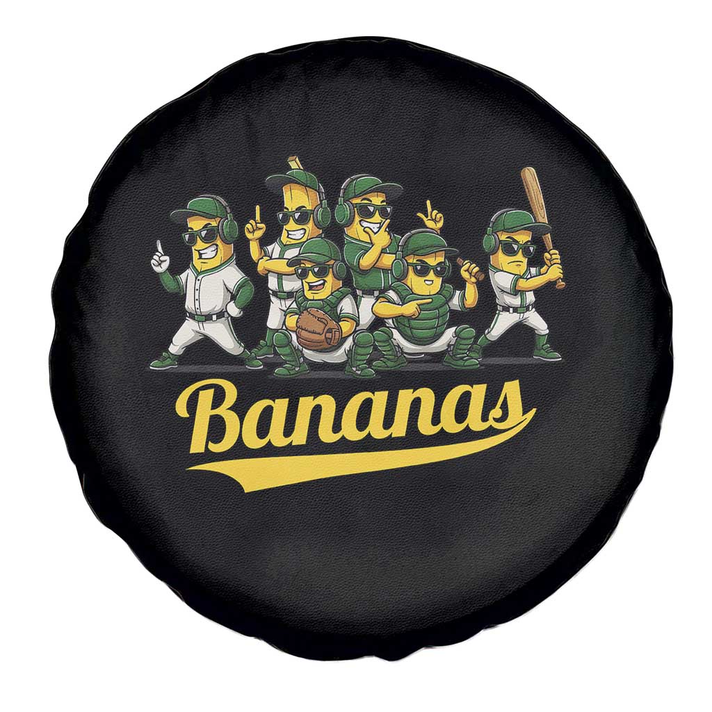 Cool Bananas Squad Playing Baseball Graphic Spare Tire Cover for Sports Fans Entertainment
