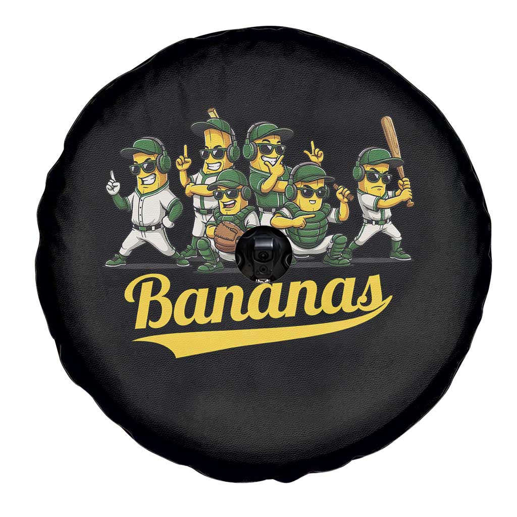 Cool Bananas Squad Playing Baseball Graphic Spare Tire Cover for Sports Fans Entertainment