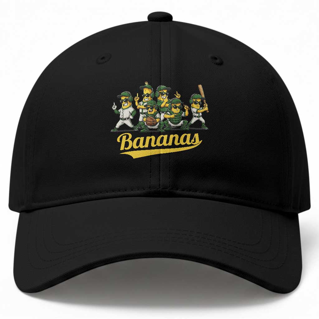 Cool Bananas Squad Playing Baseball Graphic Baseball Cap for Sports Fans Entertainment