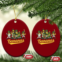 Cool Bananas Squad Playing Baseball Graphic Ceramic Ornament for Sports Fans Entertainment