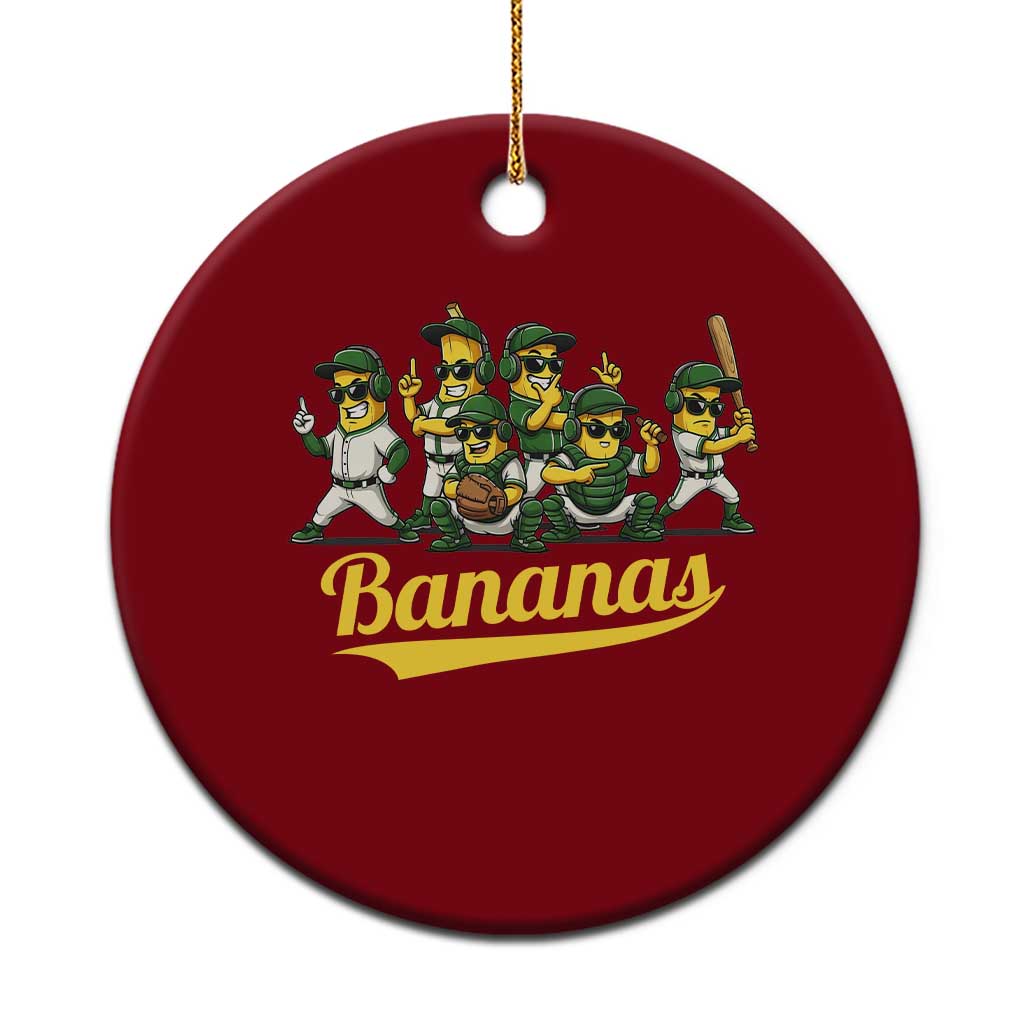 Cool Bananas Squad Playing Baseball Graphic Ceramic Ornament for Sports Fans Entertainment