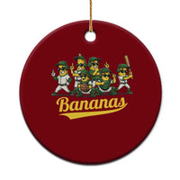 Cool Bananas Squad Playing Baseball Graphic Ceramic Ornament for Sports Fans Entertainment