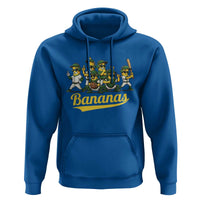 Cool Bananas Squad Playing Baseball Graphic Hoodie for Sports Fans Entertainment