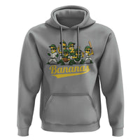 Cool Bananas Squad Playing Baseball Graphic Hoodie for Sports Fans Entertainment