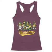 Cool Bananas Squad Playing Baseball Graphic Racerback Tank Top for Sports Fans Entertainment