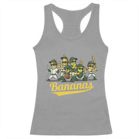 Cool Bananas Squad Playing Baseball Graphic Racerback Tank Top for Sports Fans Entertainment