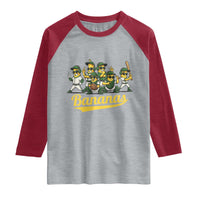 Cool Bananas Squad Playing Baseball Graphic Raglan Shirt for Sports Fans Entertainment