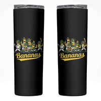 Cool Bananas Squad Playing Baseball Graphic Skinny Tumbler for Sports Fans Entertainment