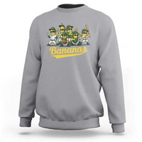 Cool Bananas Squad Playing Baseball Graphic Sweatshirt for Sports Fans Entertainment