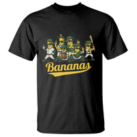 Cool Bananas Squad Playing Baseball Graphic T Shirt for Sports Fans Entertainment