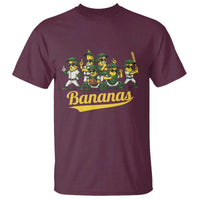 Cool Bananas Squad Playing Baseball Graphic T Shirt for Sports Fans Entertainment