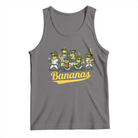 Cool Bananas Squad Playing Baseball Graphic Tank Top for Sports Fans Entertainment